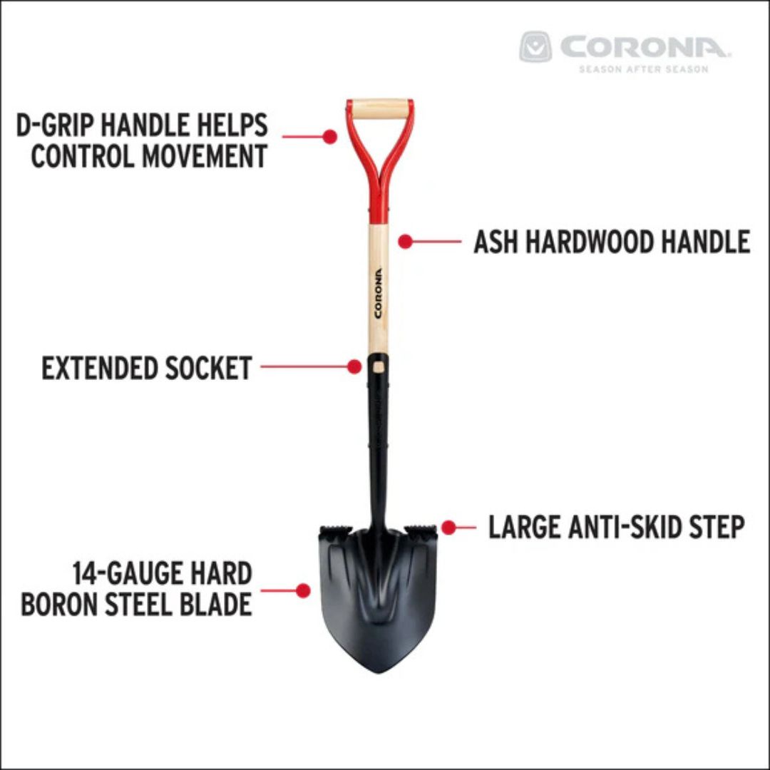 Round Point Boron Steel Shovel – Corona – 44″